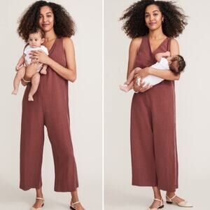 NWT Hatch Back In The Game Nursing Jumpsuit Amber Brown Size 0